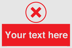 Custom red background, red cross in circle sign